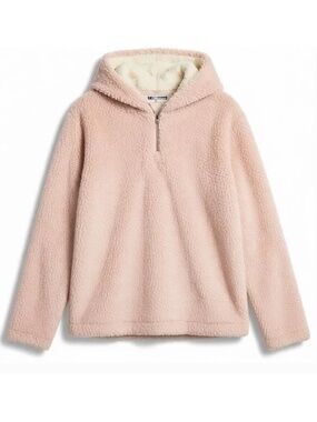 Forgotten Grace Pink Plush Cozy 1/4 Zip Hoodie Soft Lounge Sweatshirt Size M NWT